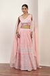 Pink Polyester Kalidar Lehenga Set image number 0