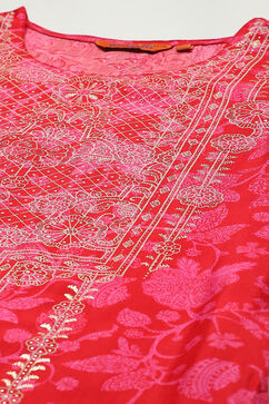 Pink LIVA Straight Kurta image number 1