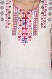 White Straight Cotton Kurta image number 4
