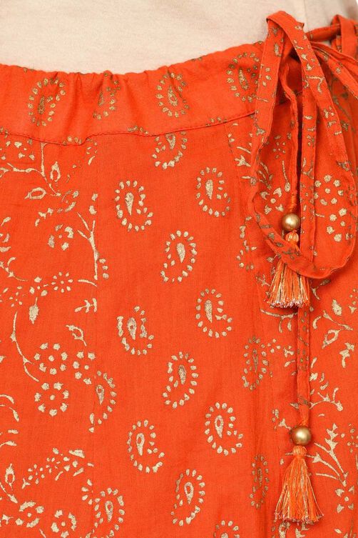 Orange Cotton Skirt image number 5