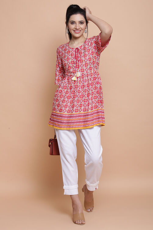 Pink Viscose Rayon Short Top image number 4