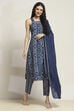 Indigo Cotton Straight Set image number 5