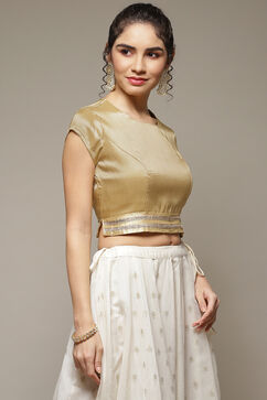 Gold Woven Short Top image number 4