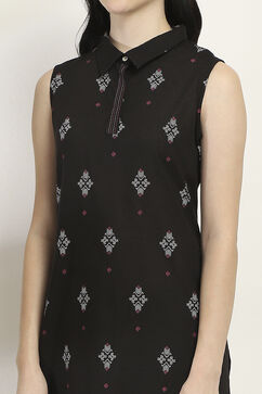 Black Viscose Blend Straight SET image number 1