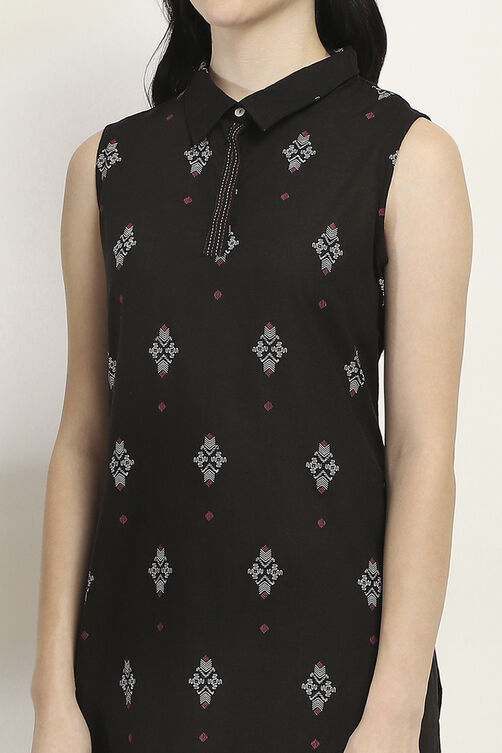 Black Viscose Blend Straight SET image number 1