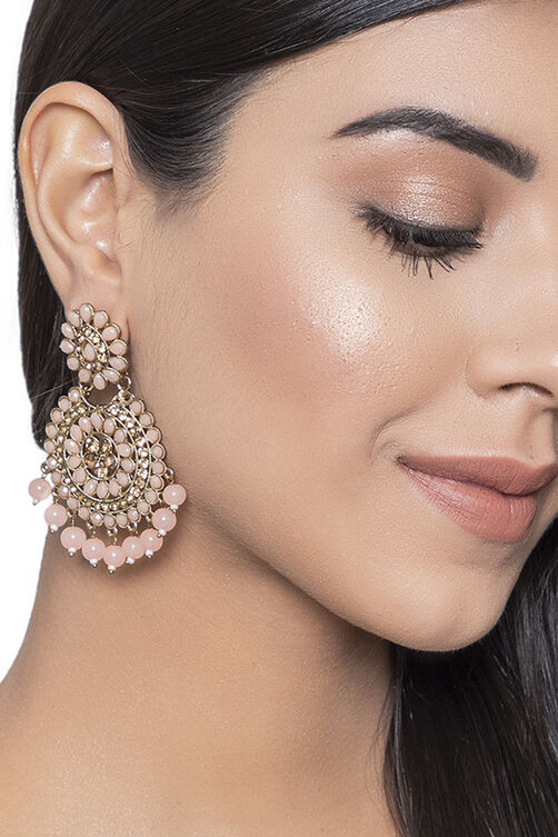 Pink Metal Brass Earring image number 1