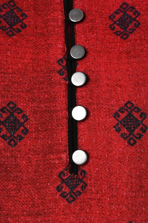 Red Flared Modal Kurta image number 1