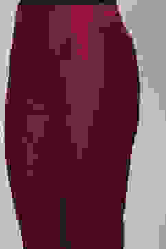 Maroon Polyester Slim Solid Pants image number 1