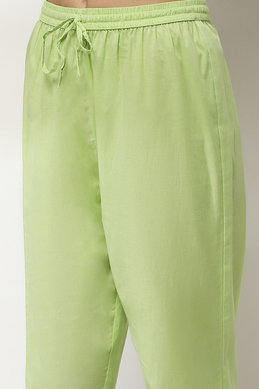 Green Cotton Printed Straight Kurta Set image number 2