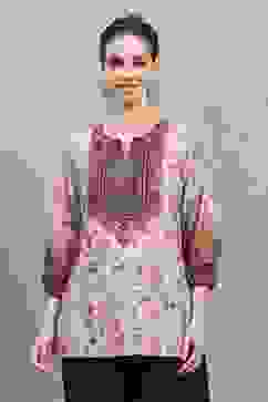 Grey Polyester Printed Straight Top image number 5