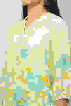 Green Rayon Printed Straight Top image number 1