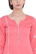 Peach Cotton Straight Kurta image number 1