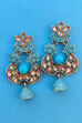Aqua Metal Brass Earring image number 0