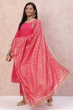 Pink LIVA Straight Suit Set image number 4