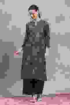 Blue Viscose Rayon Printed Straight Kurta image number 0