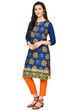 Indigo Straight Polyester Kurta image number 1