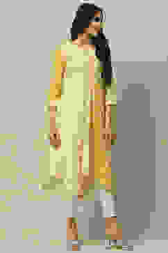 Yellow Rayon Staight Kurta image number 4