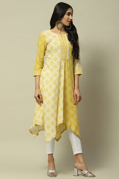 Yellow Rayon Staight Kurta image number 4