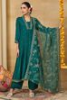 Green Viscose Rayon Kalidar Solid Suit Set image number 0