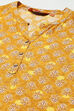 Mustard LIVA Straight Printed Kurta image number 1