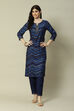 Green LIVA Straight Printed Kurta Palazzo Suit Set image number 6