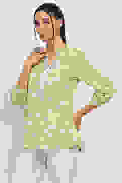 Olive Cotton Straight Kurti image number 2