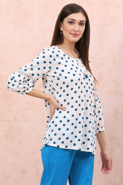White LIVA Printed Top image number 3