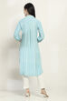 Teal Modal Blend Straight Kurta image number 3
