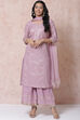 Lilac Art Silk Straight Suit Set image number 0