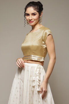 Gold Woven Short Top image number 3