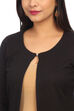 Black Straight Poly Cotton Shrug image number 1