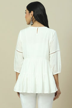 White LIVA Tiered Top image number 4