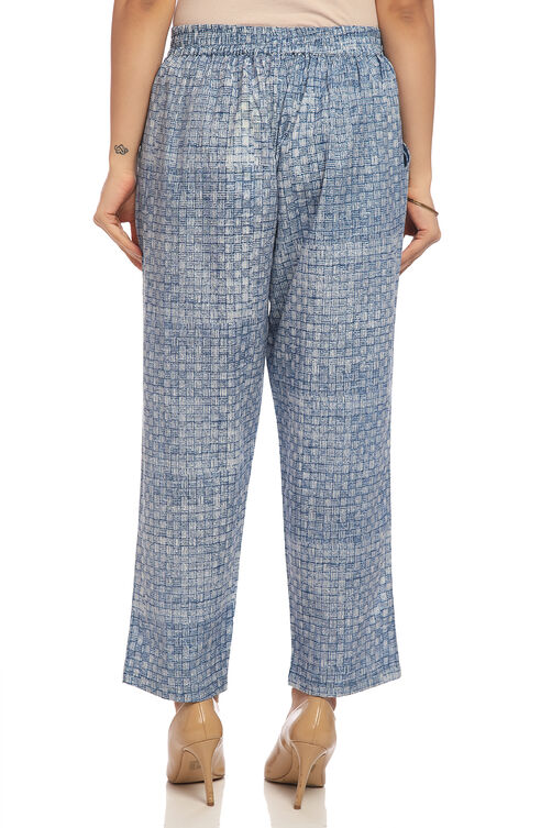Indigo Cotton Slim Pants image number 3