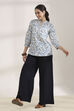Black Rayon Straight Palazzos image number 0