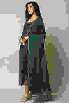 Green Viscose Straight Printed Dress image number 3