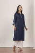 Blue Polyviscose Straight Kurtas image number 4