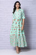 Mint Green Viscose Rayon Tired Dress image number 3
