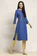 Black Viscose Rayon Printed Straight Kurta image number 4