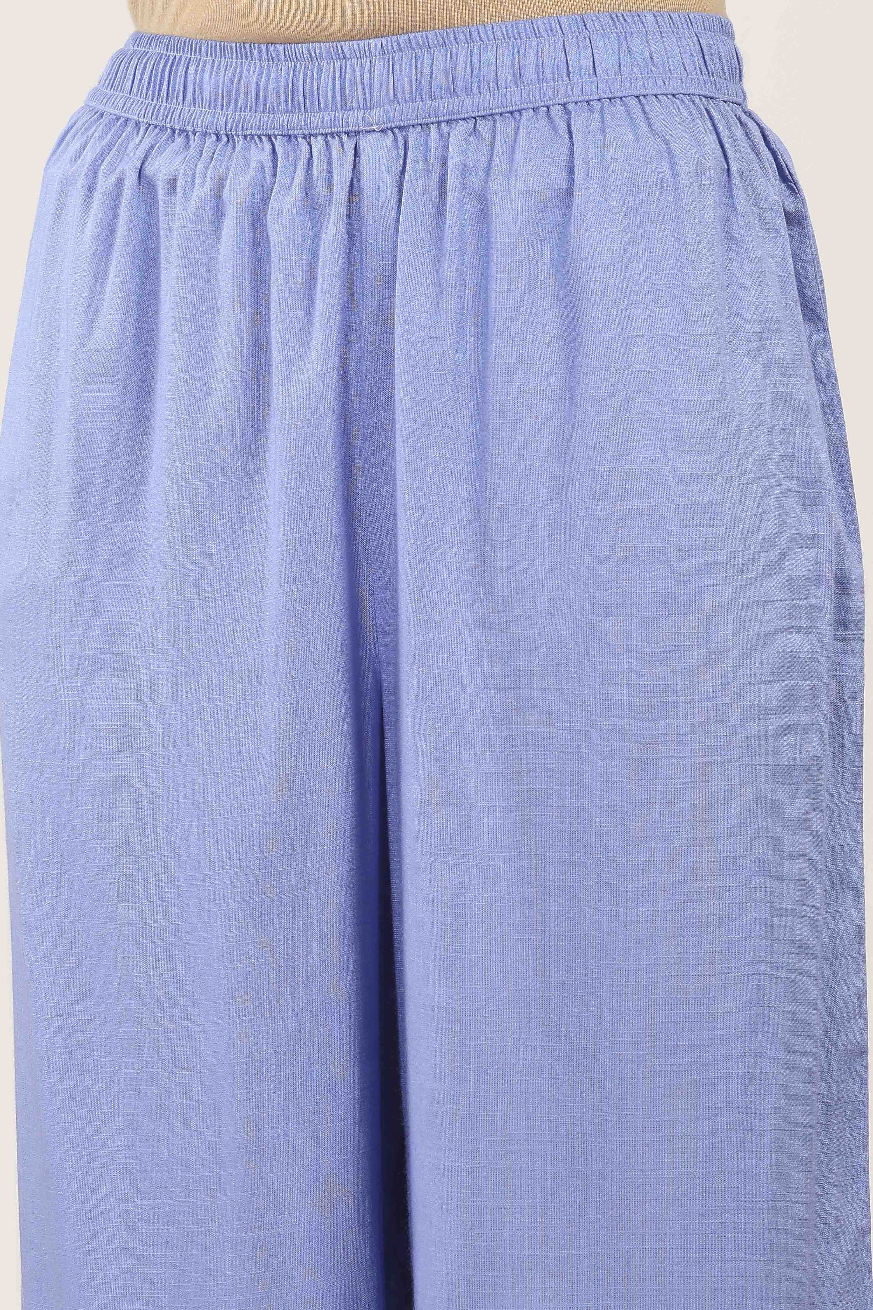 Blue Rayon Viscose Rayon Kurta Pants Set image number 2