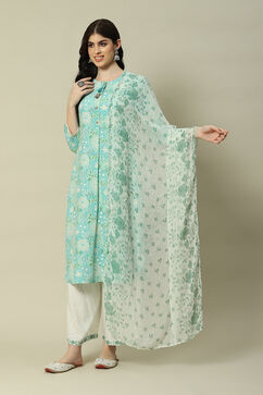 Green Polyester Printed Dupatta image number 0