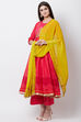 Pink Cotton Kalidar Kurta image number 5