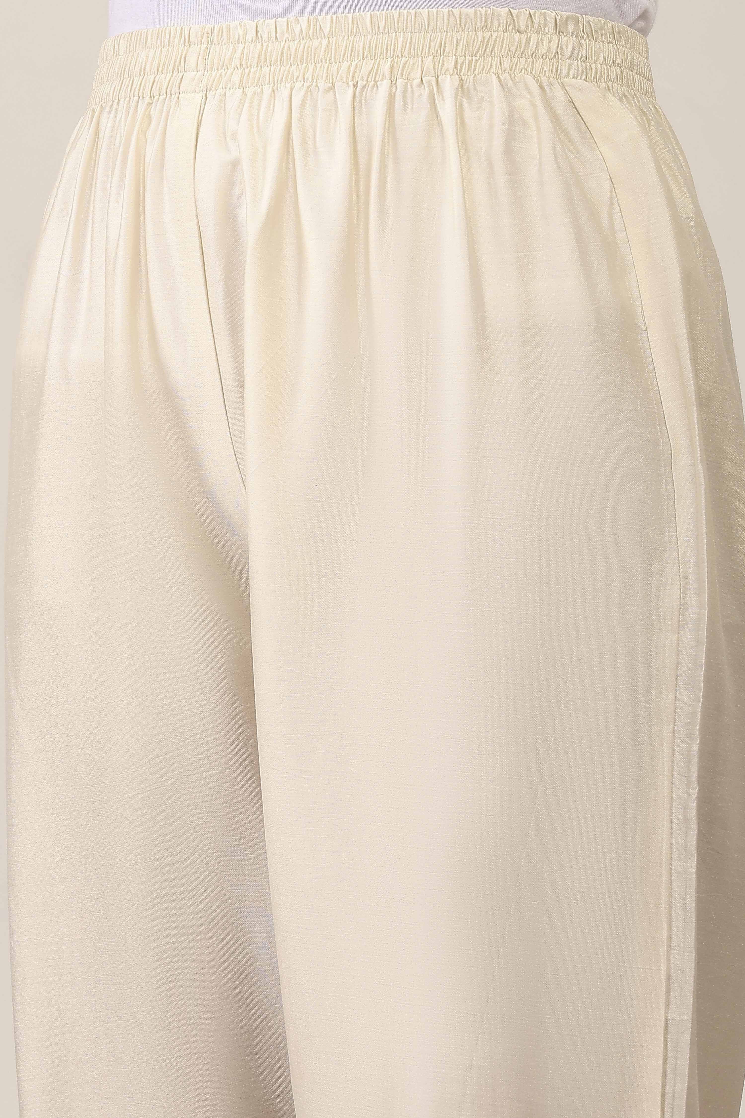 White Viscose Straight Suit Sets image number 2
