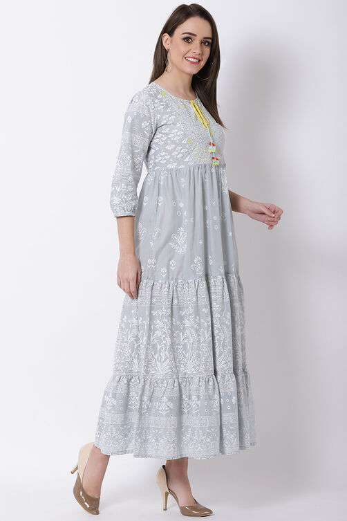 Grey Cotton Dress image number 3
