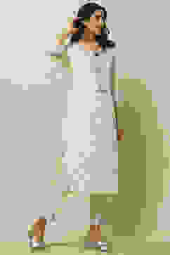 Off-white Printed Straight Kurta image number 4