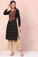 Black Acrylic Straight Kurta image number 5