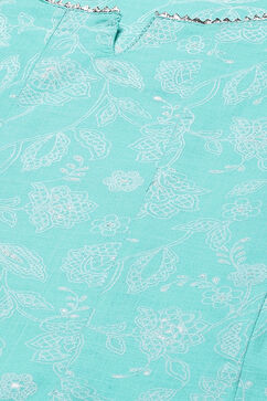 Mint Green Cotton Kalidar Kurta Dress image number 1