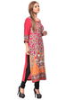 Maroon Straight Cotton Kurta image number 2