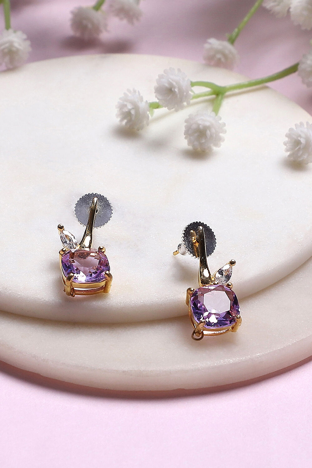 Light Purple Brass Jhumka image number 0