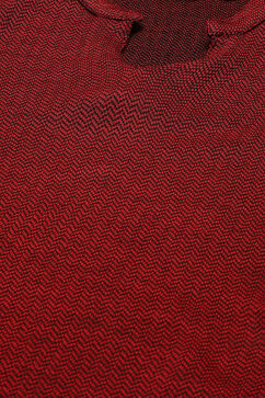 Maroon Acrylic Straight Suit Set image number 5