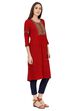 Maroon Straight Viscose Rayon Kurta image number 3